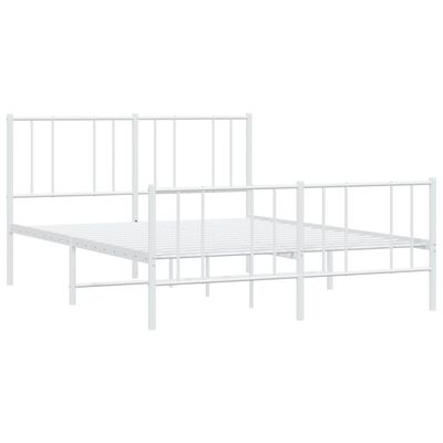 vidaXL Estructura cama sin colchón con estribo metal blanco 160x200 cm