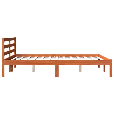 vidaXL Estructura de cama sin colchón madera maciza marrón 135x190 cm