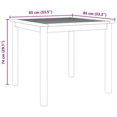 vidaXL Juego de comedor de jardín 3 piezas madera maciza de acacia