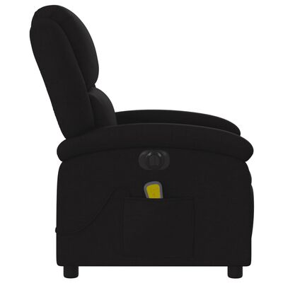 vidaXL Sillón reclinable de masaje eléctrico tela negro