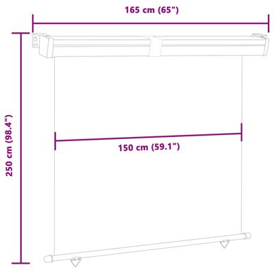 vidaXL Toldo lateral de balcón negro 165x250 cm