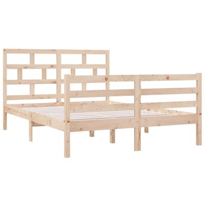 vidaXL Estructura cama doble pequeña madera maciza 135x190 cm