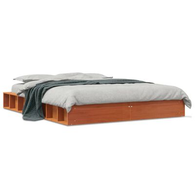 vidaXL Estructura de cama sin colchón madera maciza marrón 120x190 cm