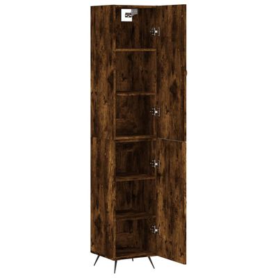 vidaXL Aparador de madera contrachapada roble ahumado 34,5x34x180 cm