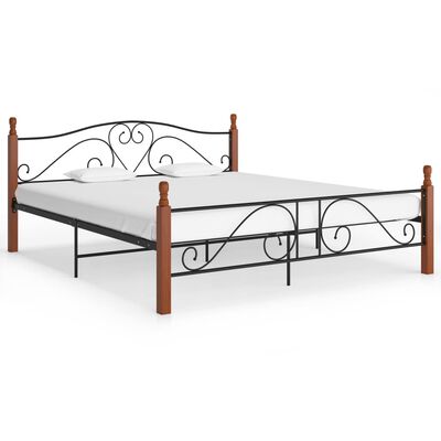 vidaXL Estructura de cama sin colchón metal negro 180x200 cm