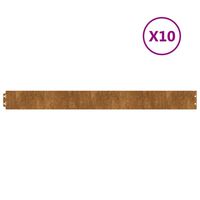 vidaXL Bordes de césped acero corten flexible 10 piezas 10x103 cm