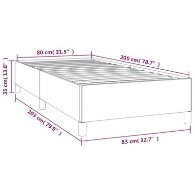 vidaXL Estructura de cama de terciopelo rosa 80x200 cm