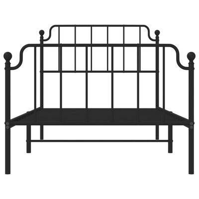 vidaXL Estructura cama sin colchón con estribo metal negro 100x190 cm