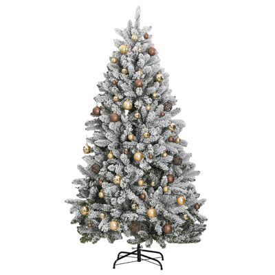 vidaXL Árbol de Navidad artificial con bisagras 300 LED y bolas 180 cm