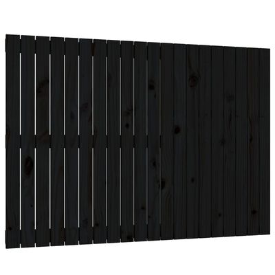 vidaXL Cabecero de cama de pared madera maciza pino negro 127,5x3x90cm