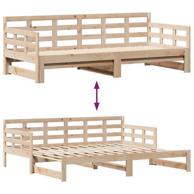 vidaXL Sofá cama nido con cajones madera maciza de pino 80x200 cm