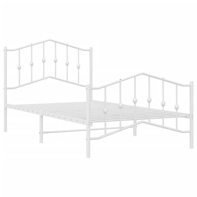 vidaXL Estructura cama sin colchón con estribo metal blanco 100x190 cm