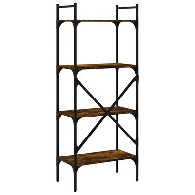 vidaXL Librería de 4 estantes madera roble ahumado 56x31,5x138,5 cm