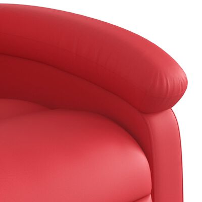 vidaXL Sillón reclinable de cuero sintético rojo