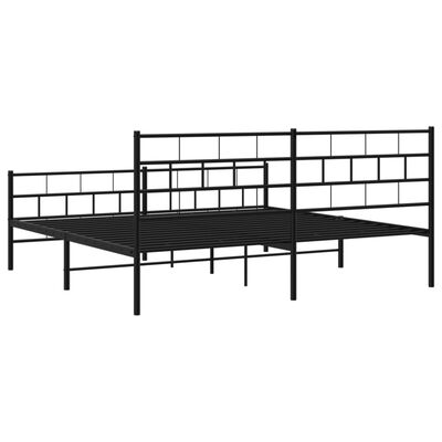 vidaXL Estructura cama sin colchón con estribo metal negro 183x213 cm