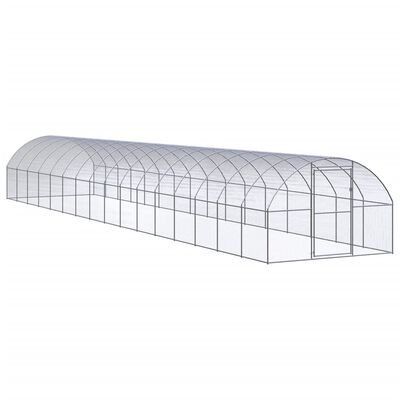 vidaXL Gallinero de exterior de acero galvanizado 3x16x2 m