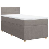 vidaXL Cama box spring con colchón tela gris taupe 90x190 cm