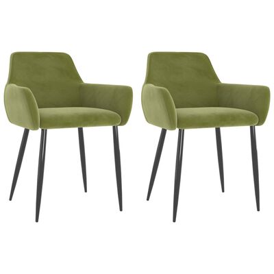 vidaXL Sillas de comedor 2 unidades de terciopelo verde claro