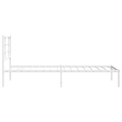 vidaXL Estructura cama sin colchón con cabecero metal blanco 90x190 cm