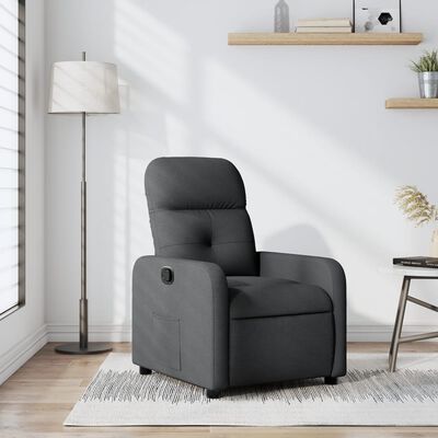 vidaXL Sillón reclinable de tela gris oscuro