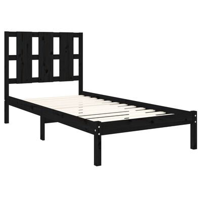 vidaXL Estructura de cama madera maciza de pino negra 100x200 cm