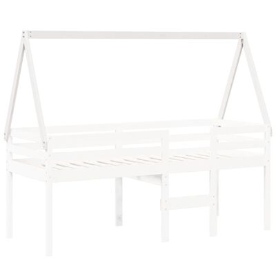 vidaXL Techo de cama infantil madera maciza blanco 199x80,5x88 cm