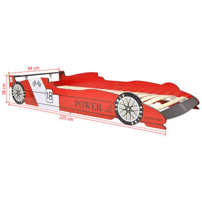 vidaXL Cama con de coche de carreras para niños roja 90x200 cm | vidaXL.es