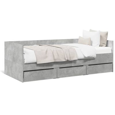 vidaXL Sofá cama con cajones sin colchón gris hormigón 75x190 cm