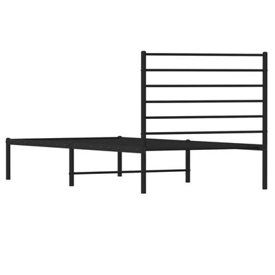 vidaXL Estructura cama sin colchón con cabecero metal negro 100x200 cm