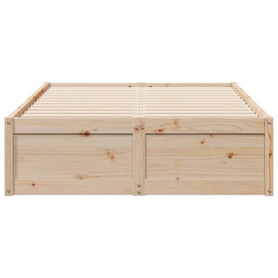 vidaXL Estructura de cama sin colchón madera maciza de pino 135x190 cm