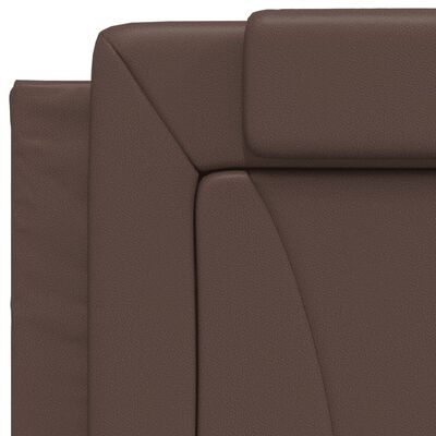 vidaXL Cama con colchón cuero sintético marrón 90x200 cm