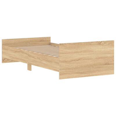 vidaXL Estructura de cama sin colchón madera roble Sonoma 100x200 cm