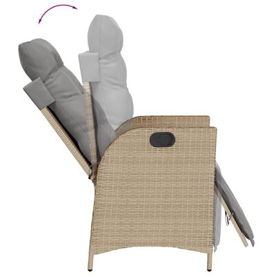 vidaXL Set comedor de jardín 9 pzas con cojines ratán sintético beige