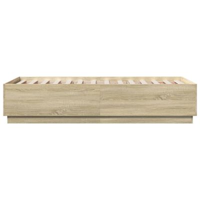 vidaXL Estructura cama con luces LED madera roble Sonoma 90x190 cm