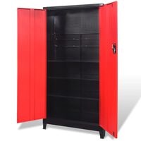 vidaXL Armario de herramientas 2 puertas acero negro/rojo 90x40x180 cm