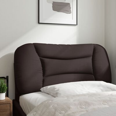 vidaXL Cabecero de cama acolchado tela marrón oscuro 90 cm