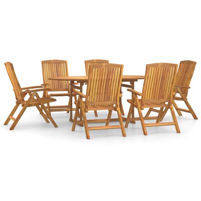 vidaXL Juego de comedor de jardín 7 piezas madera maciza de teca