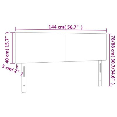 vidaXL Cabeceros 2 unidades tela gris claro 72x5x78/88 cm