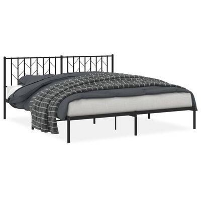 vidaXL Estructura cama sin colchón con cabecero metal negro 183x213 cm