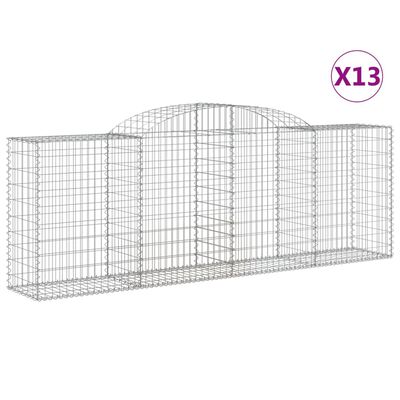 vidaXL Cestas de gaviones 13 uds forma de arco hierro 300x50x100/120cm