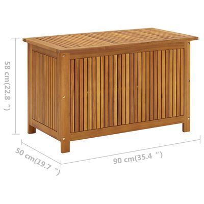 vidaXL Caja de almacenaje de jardín madera maciza acacia 90x50x58 cm