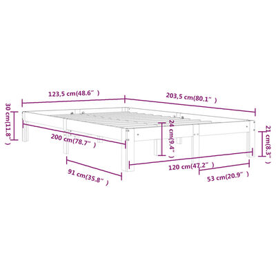 vidaXL Estructura de cama sin colchón madera de pino maciza 120x200 cm