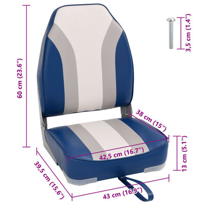 vidaXL Set de asientos plegables para barco 2 uds con respaldo alto