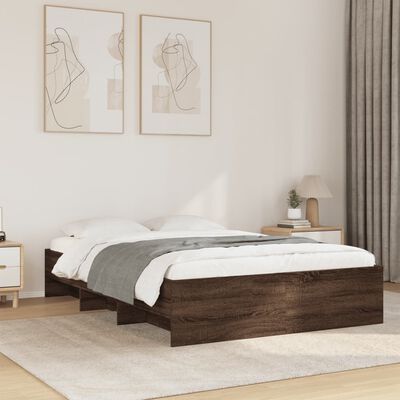 vidaXL Estructura de cama sin colchón madera marrón roble 140x200 cm