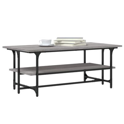 vidaXL Mesa de centro madera contrachapada gris Sonoma 100x50x40 cm