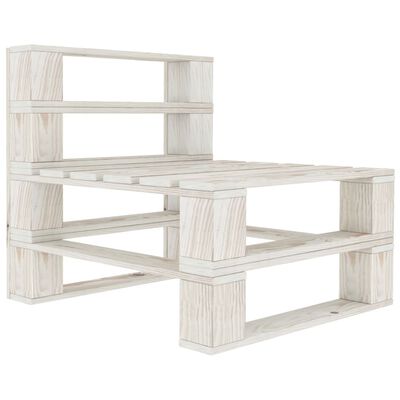 vidaXL Juego de muebles de palés para jardín 7 piezas madera blanco