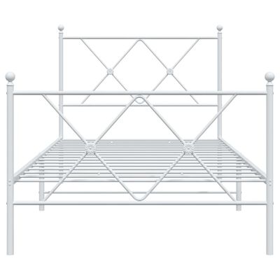 vidaXL Estructura cama sin colchón con estribo metal blanco 90x200 cm