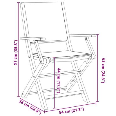 vidaXL Juego de bistro de 3 piezas tela y madera maciza antracita