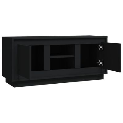 vidaXL Mueble de TV madera contrachapada negro 102x35x45 cm