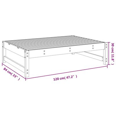 vidaXL Taburete de jardín madera maciza de pino 120x80 cm